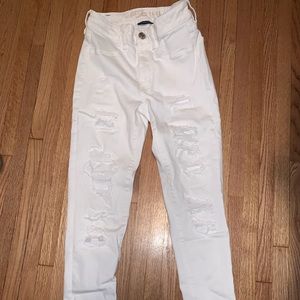 White Ripped American Eagle Jeans